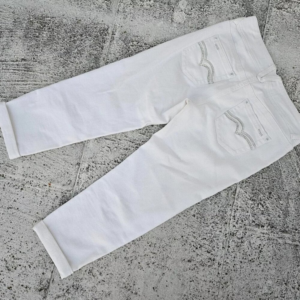 Cato Premium Women Capri Jeans White Cotton Denim Contemporary Size 8 - Picture 5 of 10